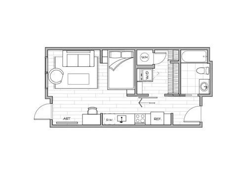 a floor plan of a building with ao0 on it at Lotus Gallacher luxury apartments for rent in Salt Lake City, UT